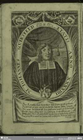 M. Johannes Quirsfeld Aetatis Anno XXXXIIII