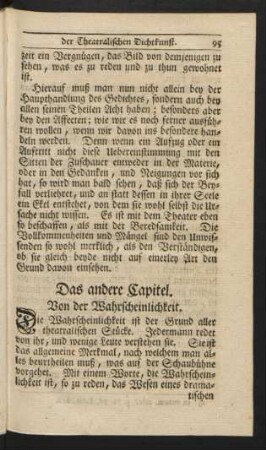 Das andere Capitel. Von der Wahrscheinlichkeit