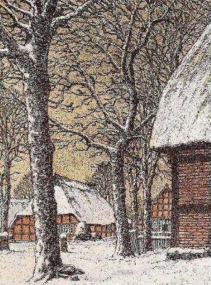 Probsteier Dorf an frostigem Wintertag