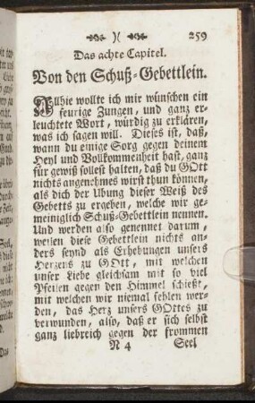 Das achte Capitel. Von den Schutz-Gebettlein.