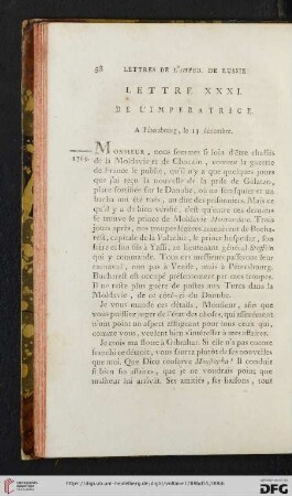 (Lettre XXXI - XL)