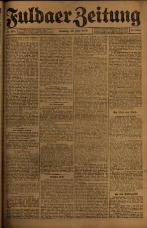 Ausgabe vom Montag, den 28. Juni 1920.