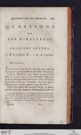 Questions sur les miracles