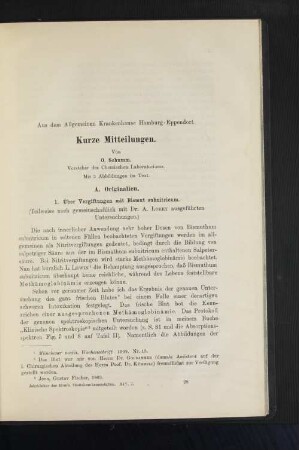 Kurze Mitteilungen.