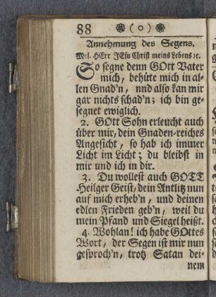 Annehmung des Segens.