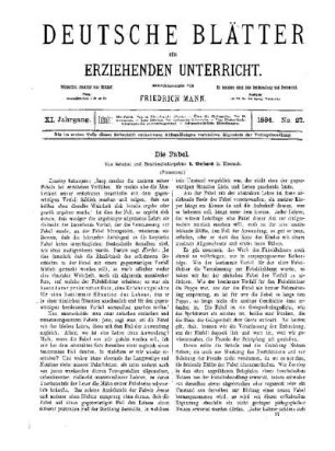 Die Fabel : (Fortsetzung)