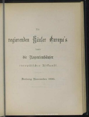 Regentenhäuser Europas