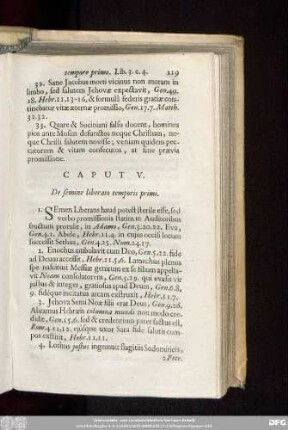 Caput V. De semine liberato temporis primi.