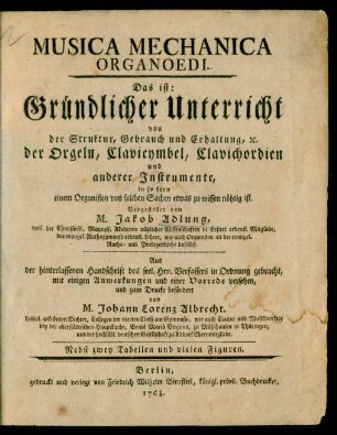 [Bd. 1]: Musica Mechanica Organoedi