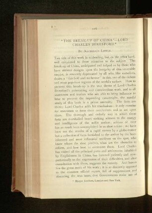 "The Break-Up of China". Lord Charles Beresford.