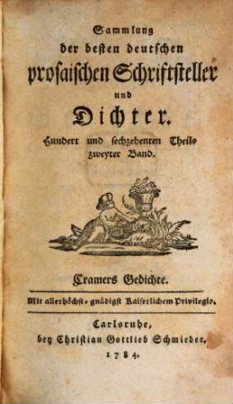 Johann Andreas Cramers Prokanzlers der Universität Kiel Sämmtliche Gedichte, 3