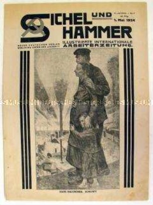 lllustrierte internationale Arbeiter-Zeitung "Sichel und Hammer" u.a. zum sozialistischen Aufbau in der UdSSR