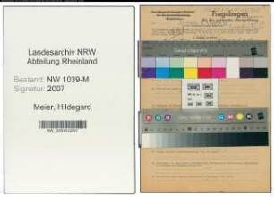 Entnazifizierung Hildegard Meier , geb. 15.03.1908 (Kontoristin)