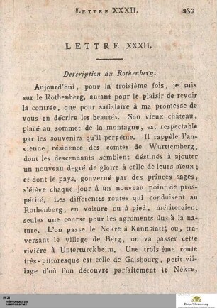 Lettre XXXII