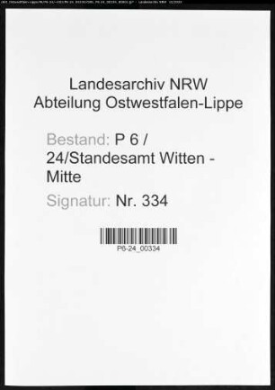 Sterberegister Standesamt Witten-Mitte