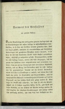 Vorwort des Verfassers zur zweyten Auflage