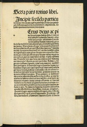 Incipit secunda particula huius libri.