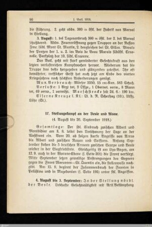 17. Stellungskampf an der Vesle und Aisne