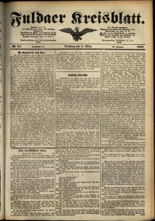 Ausgabe vom Dienstag, den 15. März 1910.