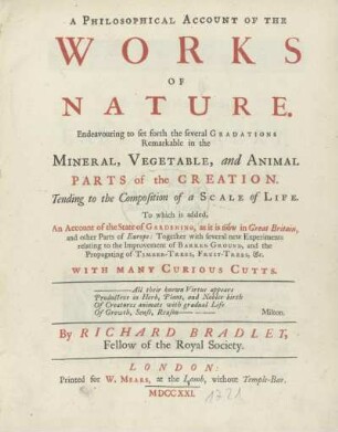 A philosophical account of the works of nature