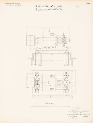 Elektrische Zentrale der Wasserbauinspektion, Emden: Dynamomaschine: Schnitte 1:10