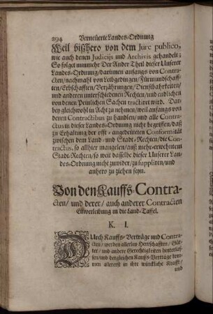 [von denen Contracten]