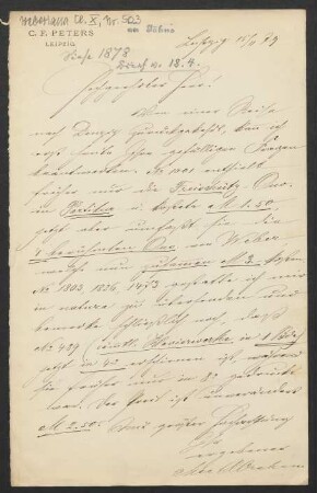 Brief an Friedrich Wilhelm Jähns : 15.11.1879