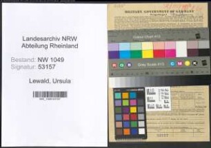 Entnazifizierung Ursula Lewald , geb. 21.10.1912 (Forstwirt)