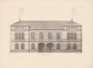 Vereinshaus, Köthen: Ansicht von der Hauptseite (aus: Architektonisches Skizzenbuch, H. 147/6, 1877)