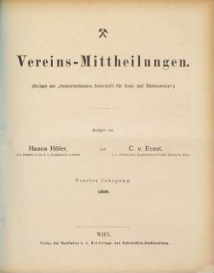 Oesterreichische Zeitschrift für Berg- und Hüttenwesen. Vereins-Mittheilungen. 5. 1886