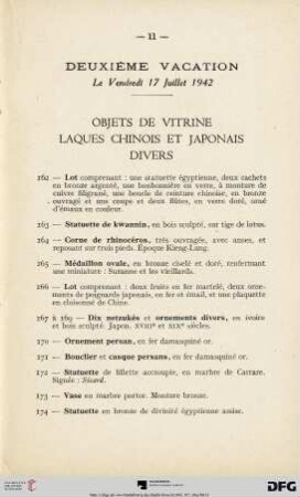Objets de vitrine - Laques chinois et japonais divers (Nr. 162-185)