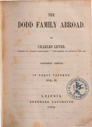 The Dodd family abroad : in three volumes, 2