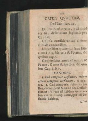 Caput Quartum. De Definitione.