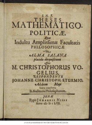 Theses Mathematico-Politicae