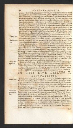 In Titi Livii Librum X. Annotationes.