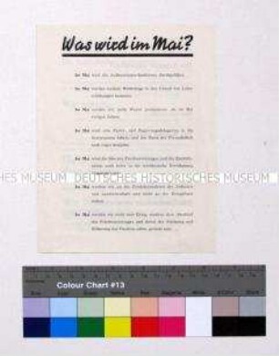 Propagandaschrift der Nationalen Front u.a. zum Friedenskampf, zum Siebenjahrplan und zur Sozialpolitik