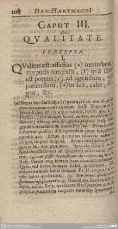 Caput III. De Qualitate.