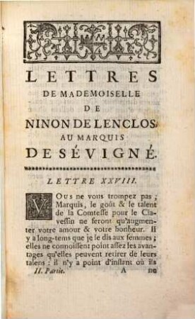 Lettres De Mademoiselle De Ninon De Lenclos Au Marquis De Sévigné, 2 [=3]