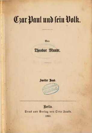 Czar Paul, 2,2. Czar Paul und sein Volk ; 2