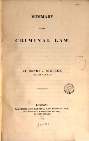 Summary of the Criminal Law