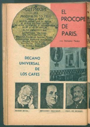 El "Procope" de París: decano universal de los cafés