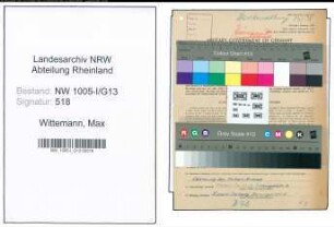 Entnazifizierung Max Wittemann , geb. 19.01.1897 ()