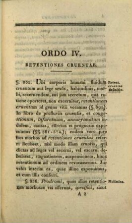 De Curandis Hominum Morbis Epitome Praelectionibus Academicis Dicata, Libri VI.. De Retentionibus