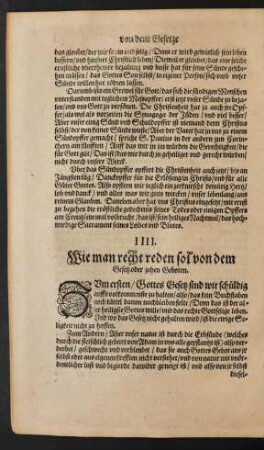IIII. Wie man recht reden sol von dem Gesetz oder zehen Geboten.