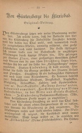 Von Güntersberge bis Alexisbad