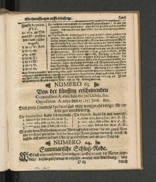 Numero 64. Summarische Schluß-Rede. - Numero 68.