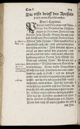 Der erste brieff des Apostels Pauli an die Thessalonicher.
