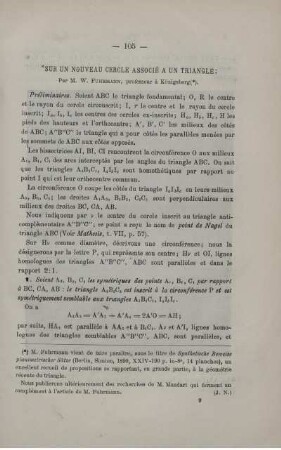 SUR UN NOUVEAU CERCLE ASSOCIÉ A UN TRIANGLE.