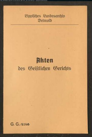 Ehestreit zwischen A. M. Wieggers geb. Schleeppern in Lage und ihrem Ehemann Friedrich Adolph Wieger in Lage