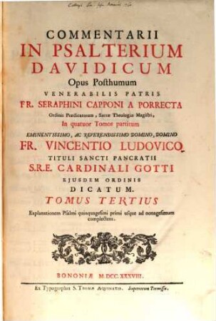 Commentaria in Psalterium Davidicum, 3